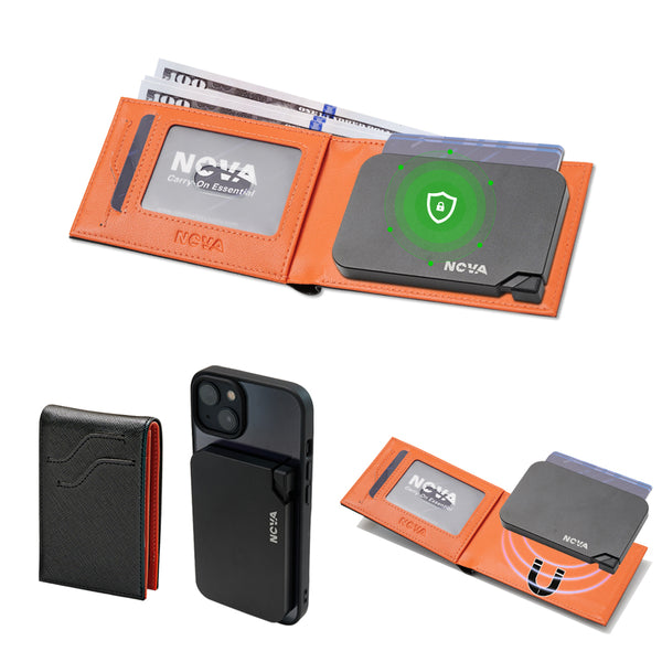 Slim RFID Blocking Wallet with Magsafe Metal Card Holder