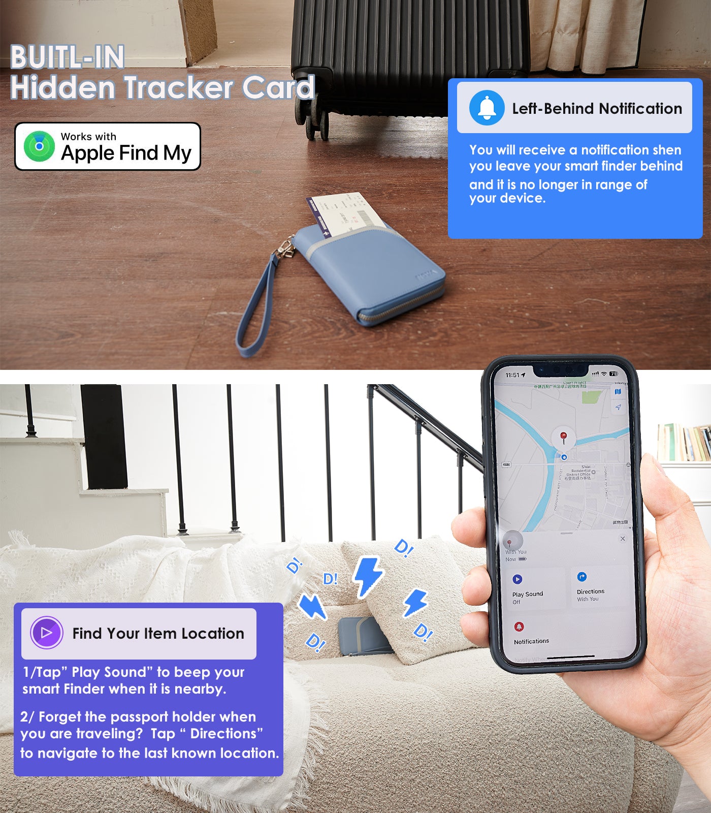 Passport Holder ( Works With Apple Find my)