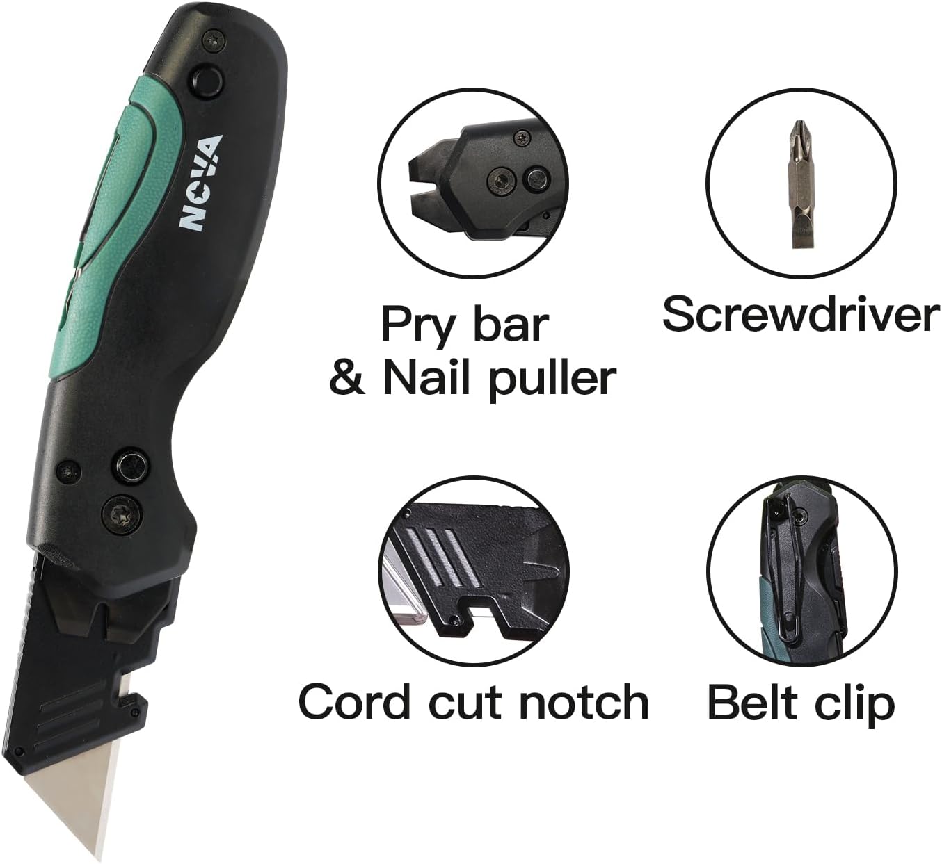 5-In-1 Multi-tool Folding Knife with extra 5pcs blades
