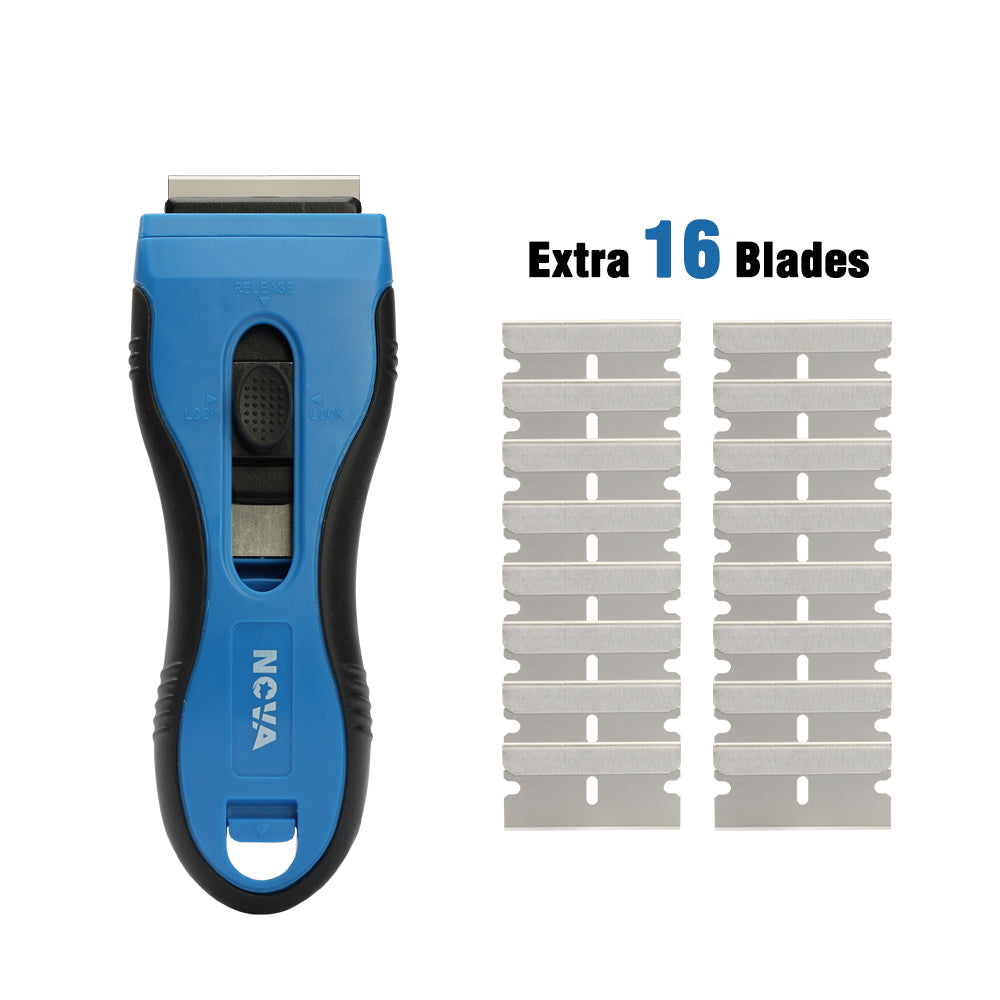 Auto Retract Razor Scraper Auto-load Razor Blade Scraper with extra 16 pcs blades